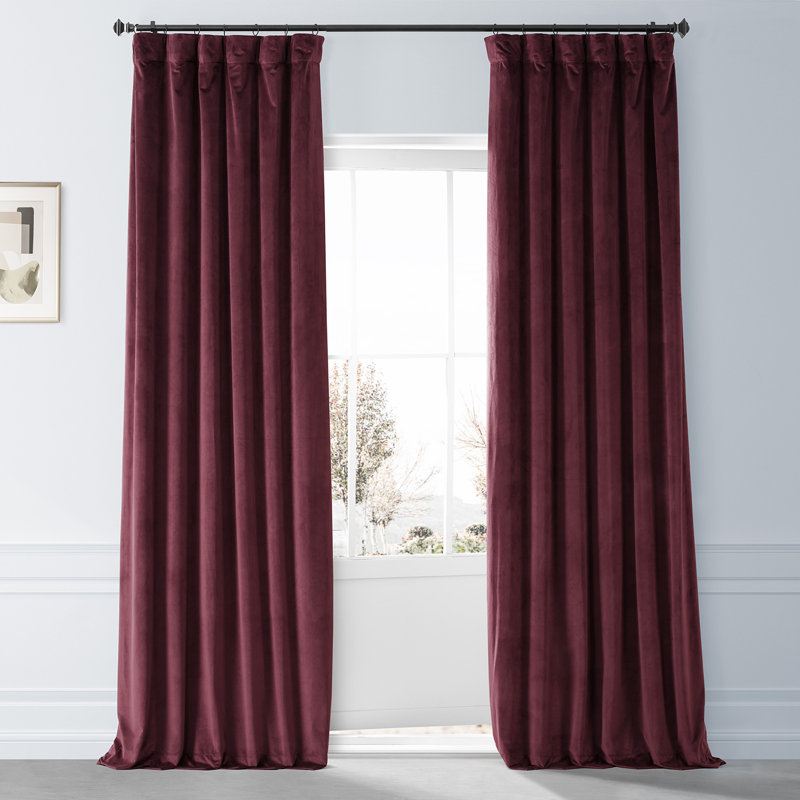 Angora Beige Velvet Blackout Curtain Panel for Windows and Doors
