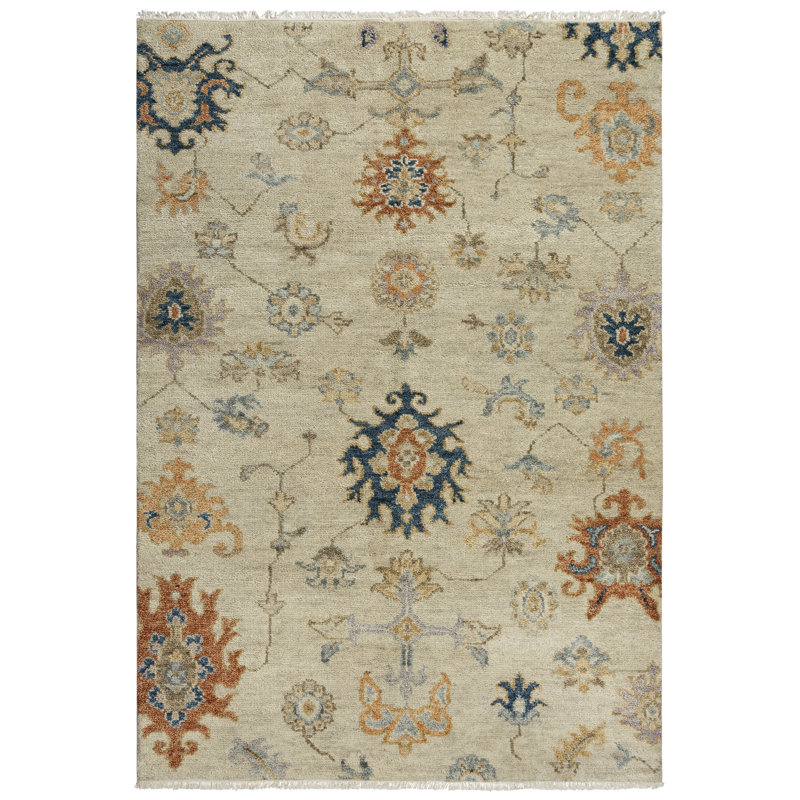 Transitional Hand-Knotted Indigo Wool Rug 8' x 10'