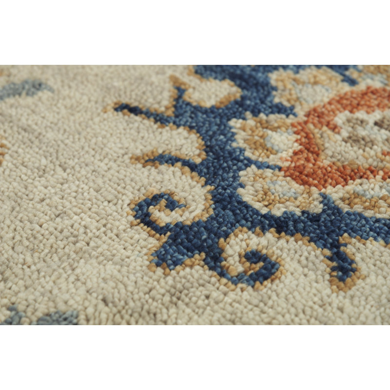 Transitional Hand-Knotted Indigo Wool Rug 8' x 10'