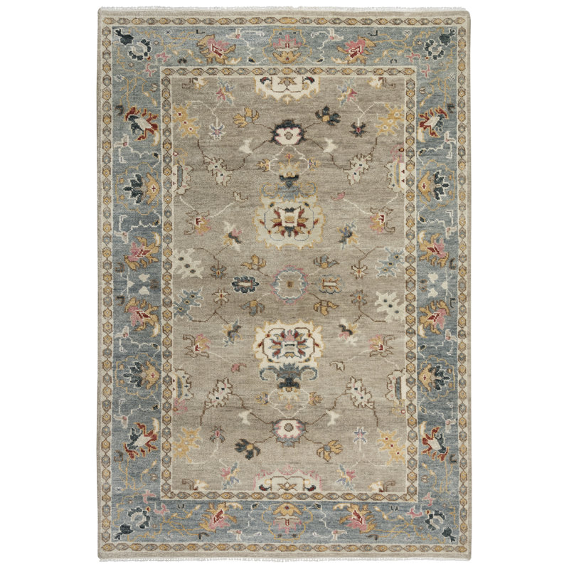 Hand-Knotted Traditional Gray Wool Rug 2' x 3'