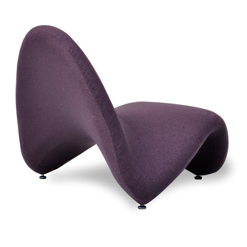 MoMa Geometric Purple Wool Blend Metal Accent Chair