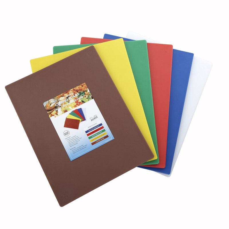 Multicolor Rectangular Polyethylene Cutting Board Set, 12" x 18"