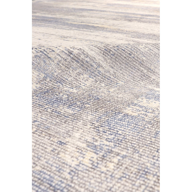 Hand-Loomed Ivory Elegance 5' x 8' Wool-Viscose Blend Area Rug