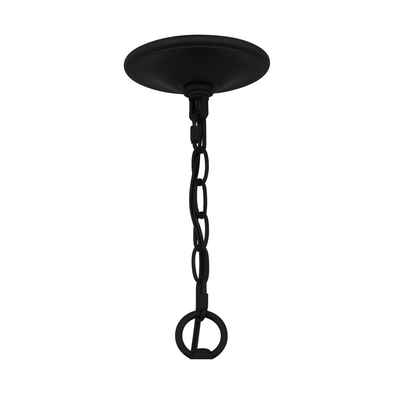Kingsbridge Earth Black 6-Light Wagon Wheel Chandelier