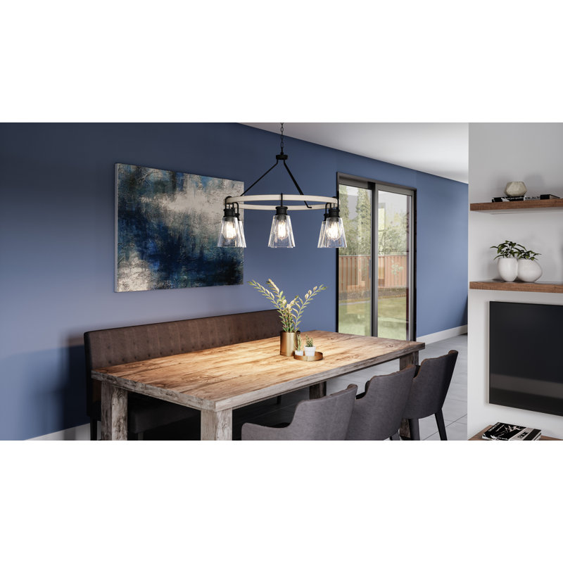 Kingsbridge Earth Black 6-Light Wagon Wheel Chandelier