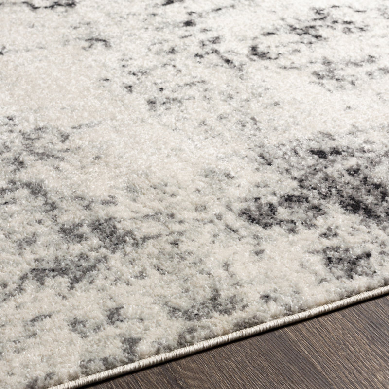 EasyCare Gray Synthetic 9' x 12' Stain-Resistant Rectangular Rug