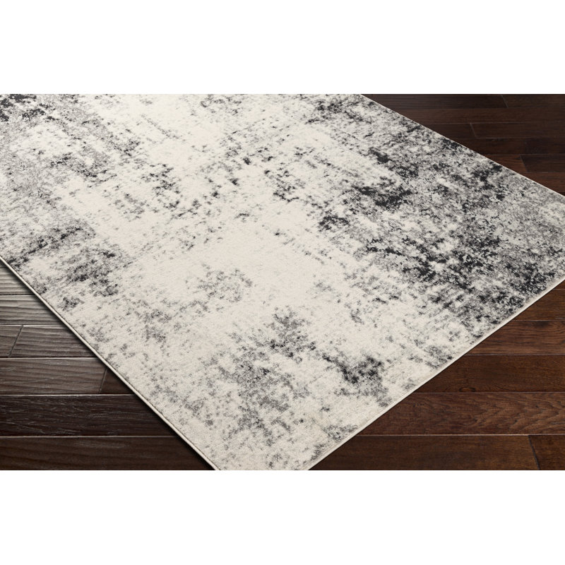 EasyCare Gray Synthetic 9' x 12' Stain-Resistant Rectangular Rug