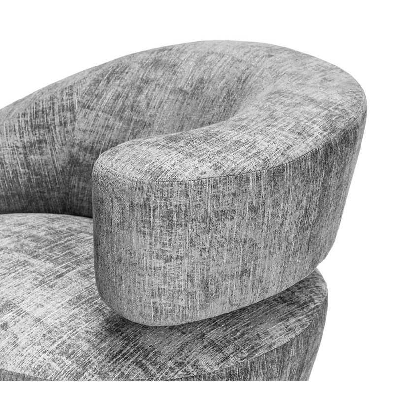 Handcrafted Arabella Feather Chenille Swivel Accent Chair