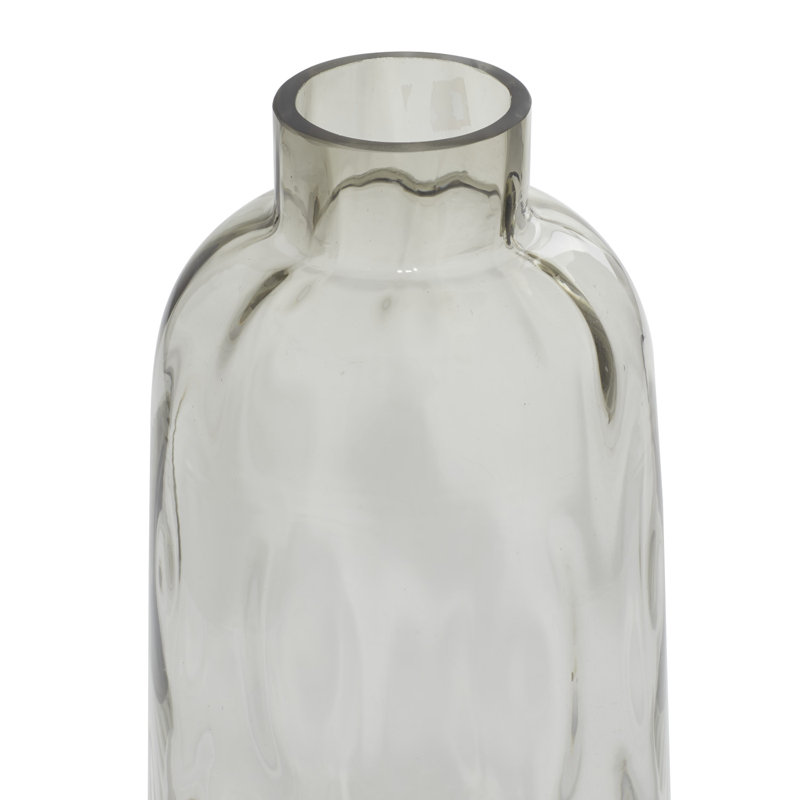 Coastal Grey Tinted Glass Cylinder Vase for Relaxed Interiors