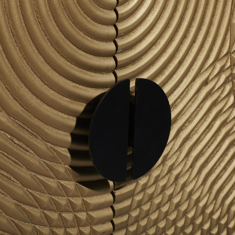 Black and Bronze Ripple Design 2-Door Cabinet