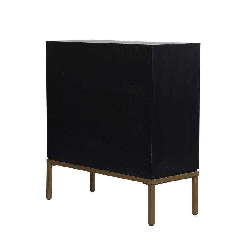 Black and Bronze Ripple Design 2-Door Cabinet