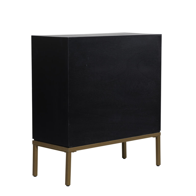 Black and Bronze Ripple Design 2-Door Cabinet
