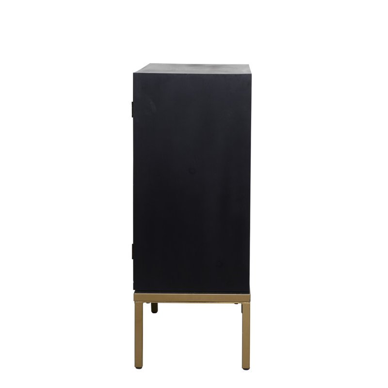 Black and Bronze Ripple Design 2-Door Cabinet