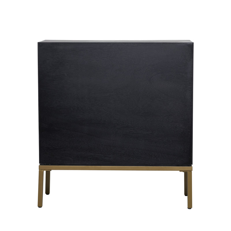Black and Bronze Ripple Design 2-Door Cabinet