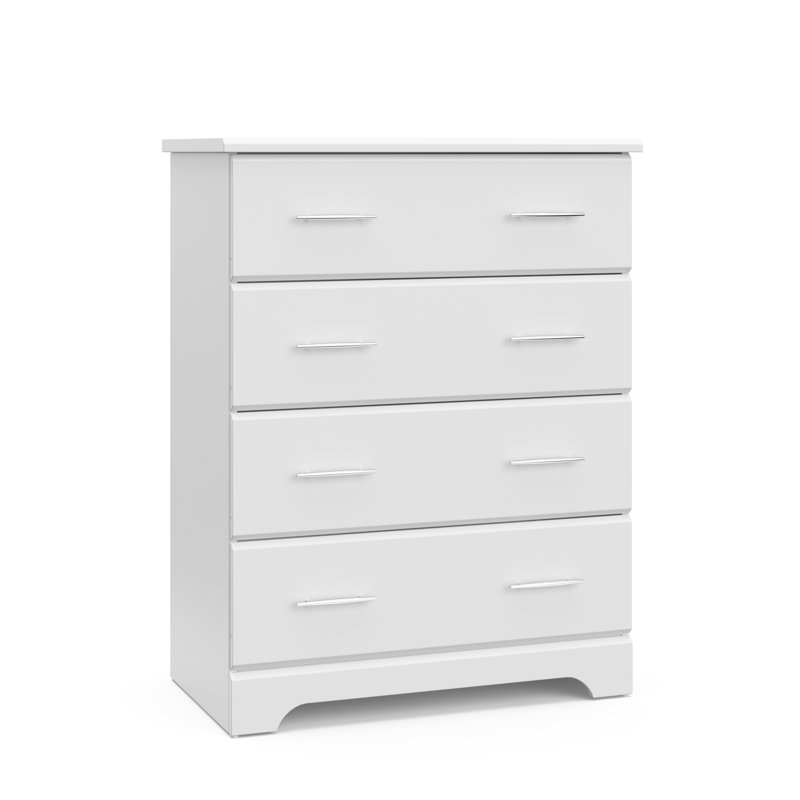 White GREENGUARD Certified 4-Drawer Nursery Dresser