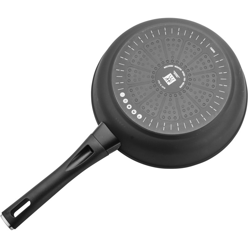 Matte Black 12" Aluminum Nonstick Round Fry Pan