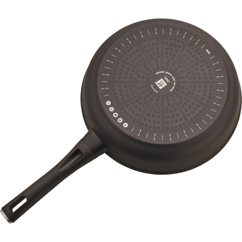 Matte Black 12" Aluminum Nonstick Round Fry Pan