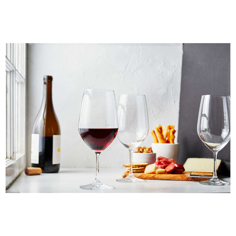 Set of 6 Clear Crystal Bordeaux Grand Wine Glasses