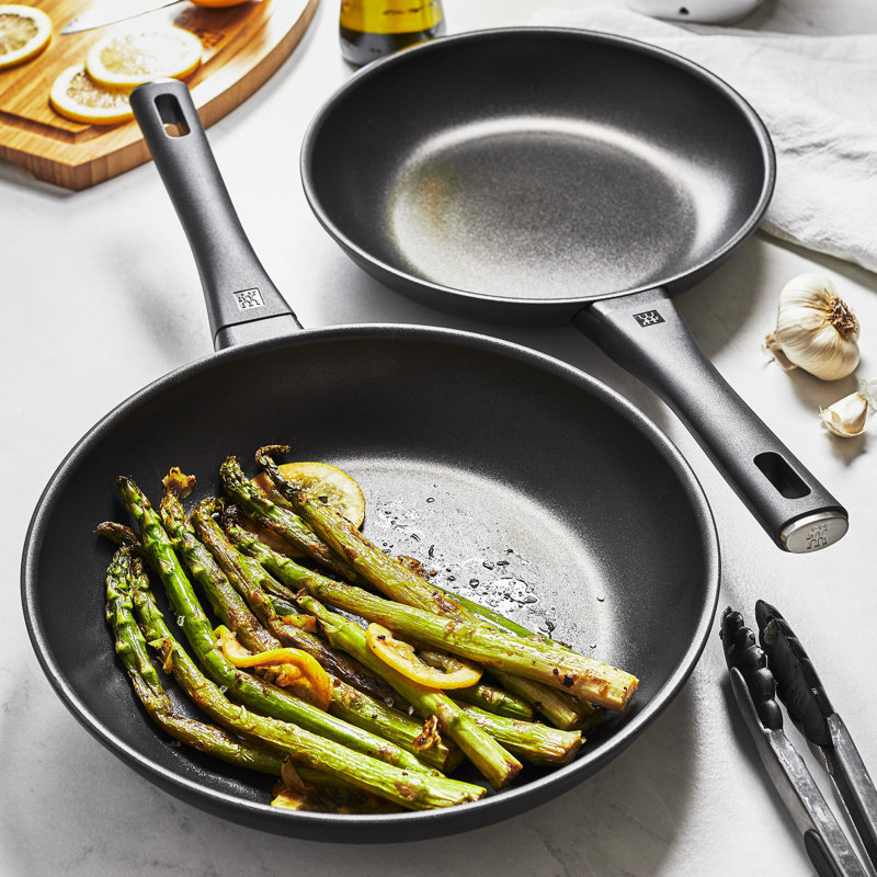Matte Black 12" Aluminum Nonstick Round Fry Pan