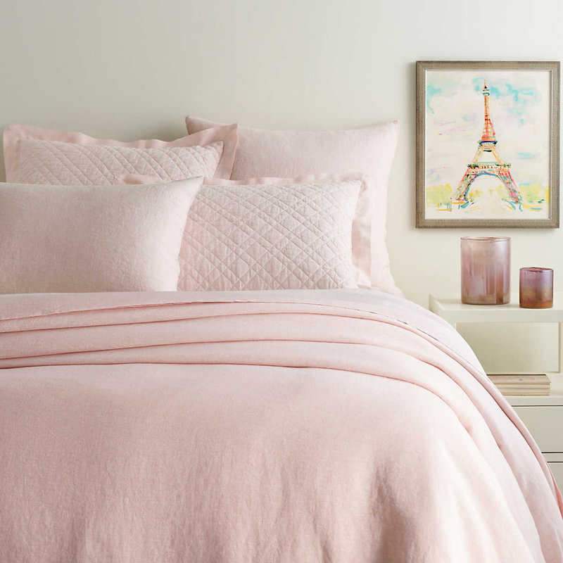 Standard Slipper Pink Linen Sham