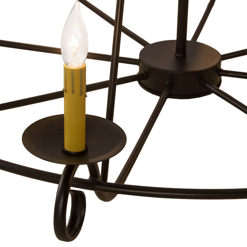Estrella 77" Black Iron 16-Light Candle Chandelier
