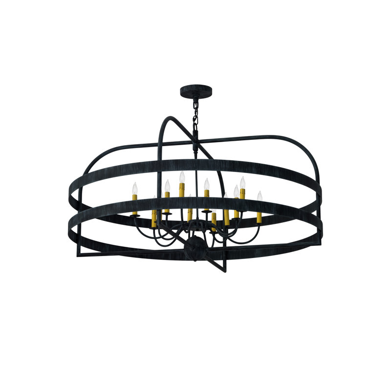 Antique Iron Gate 12-Light Faux Candelabra Chandelier