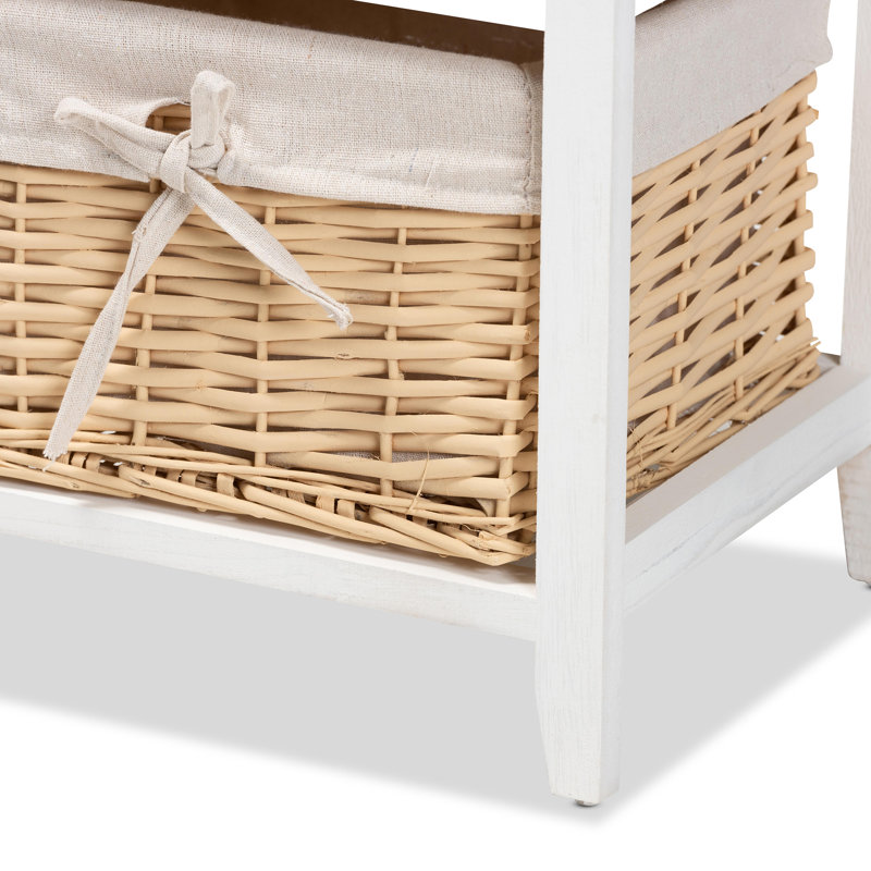 Multi-Colored Wood 3-Drawer Storage Unit with Basket