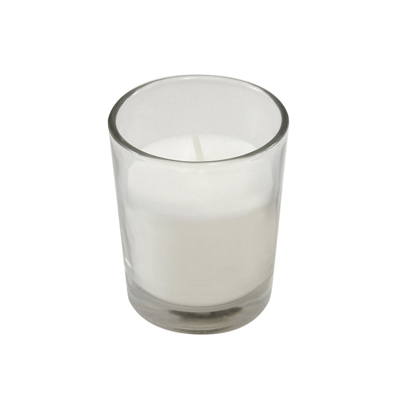Elegant 10'' White Scented Votive Candles in Clear Glass Set of 12