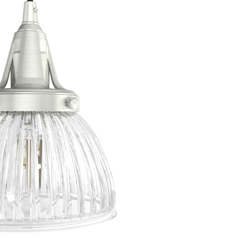 Cypress Grove Brushed Nickel 3-Light Glass Bowl Pendant