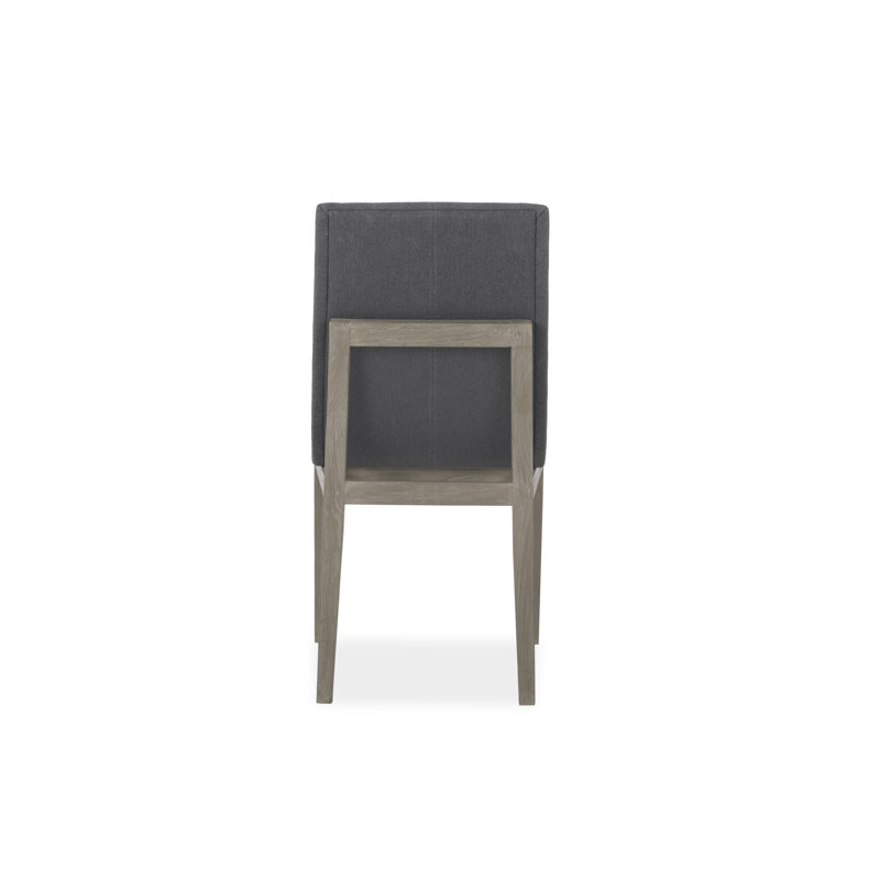 Cavallini Coal Gray Teak Upholstered Side Dining Chair