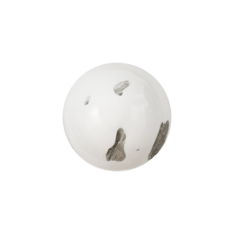 Small White and Silver Resin Root Ball Wall Sculpture
