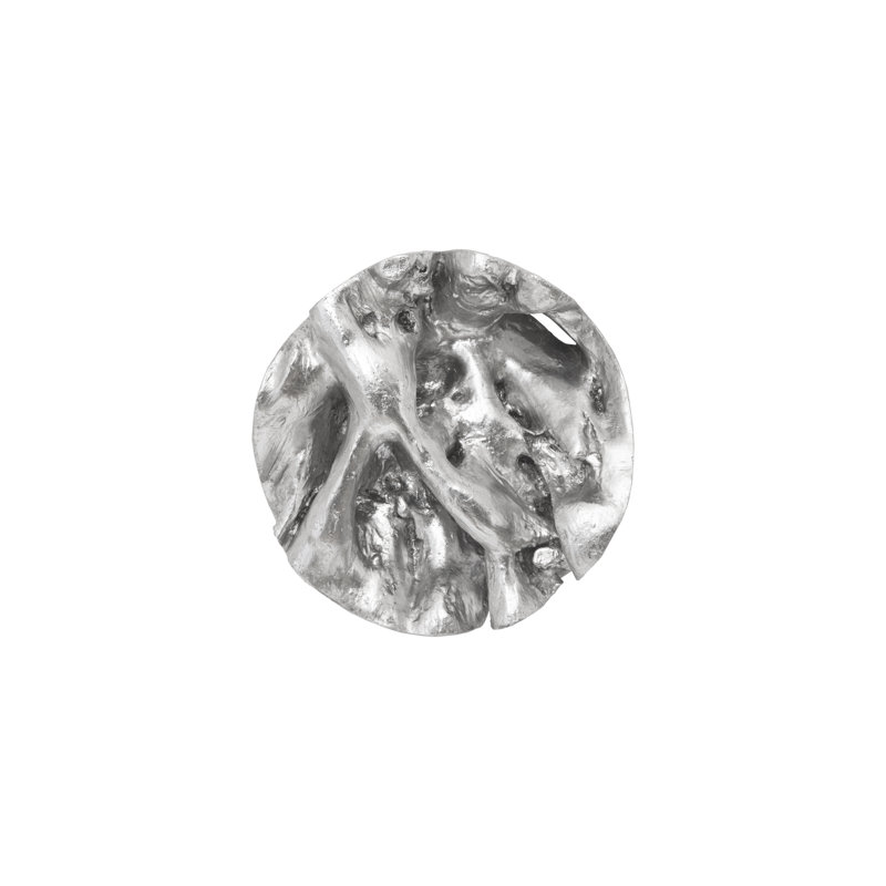 Artisan Silver Leaf Cast Naturals Inspired Round Wall Decor