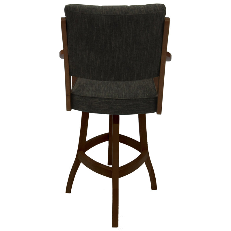 Sanora Brown Dark Wood Swivel Counter Stool