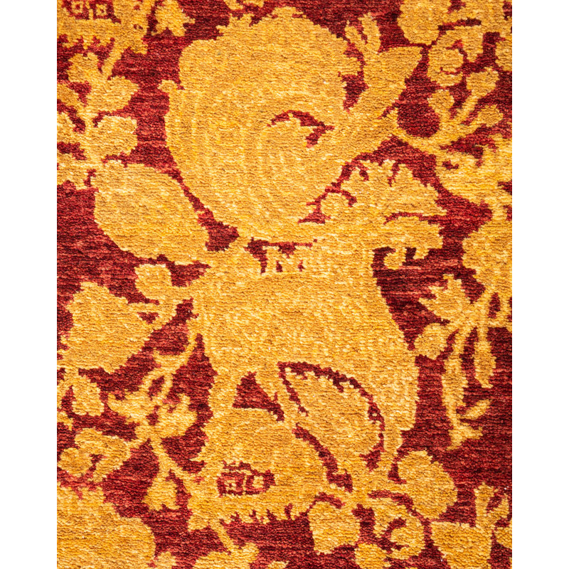 Traditional Elegance Hand-Knotted Red Wool 4'x6' Area Rug
