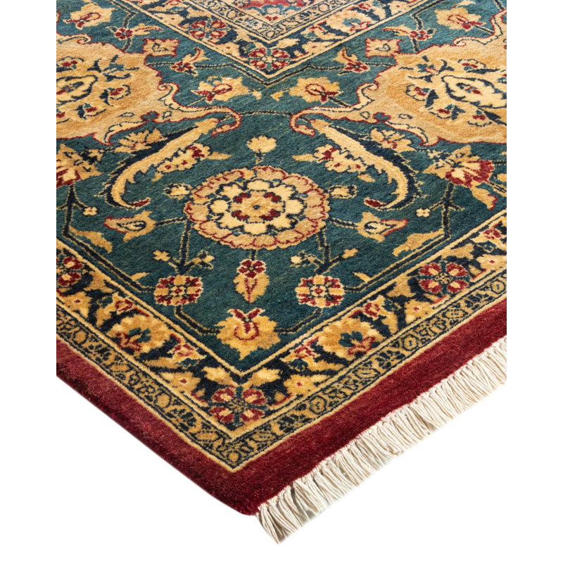 Handmade Red Wool 6' x 9' Traditional Area Rug