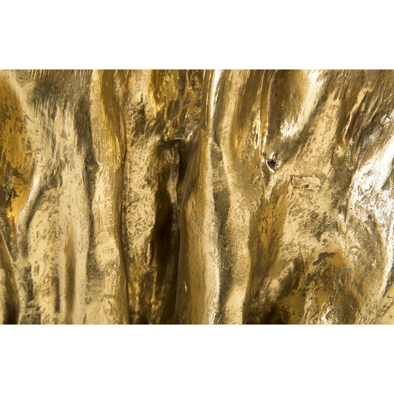 Transitional Gold Leaf Copse Small Stool, 15"x11"x18"