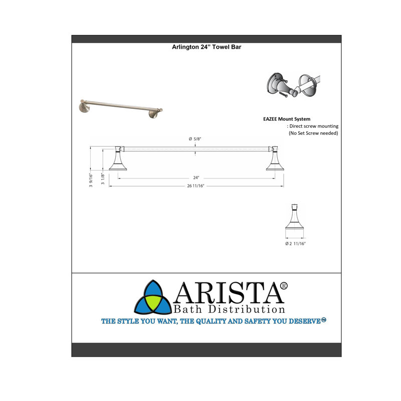 Arlington 24'' 1 Wall Towel Bar