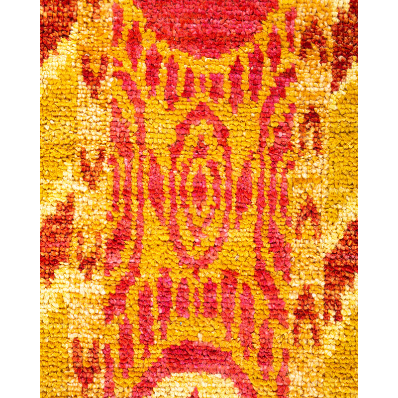 Handmade Multicolor Wool Aztec Print Area Rug with Fringe