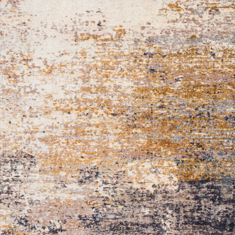 Modern Abstract Blue 7'10" x 10'6" Easy-Care Synthetic Rug