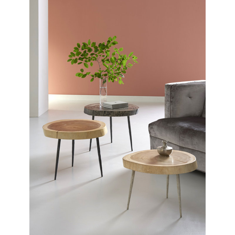 23" Black and Gray Wood Oval Coffee Table