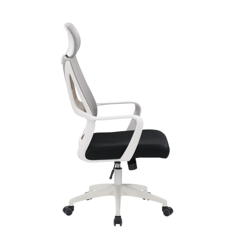ErgoComfort 24" Swivel Mesh Office Chair with Lumbar Support, Gray and Black