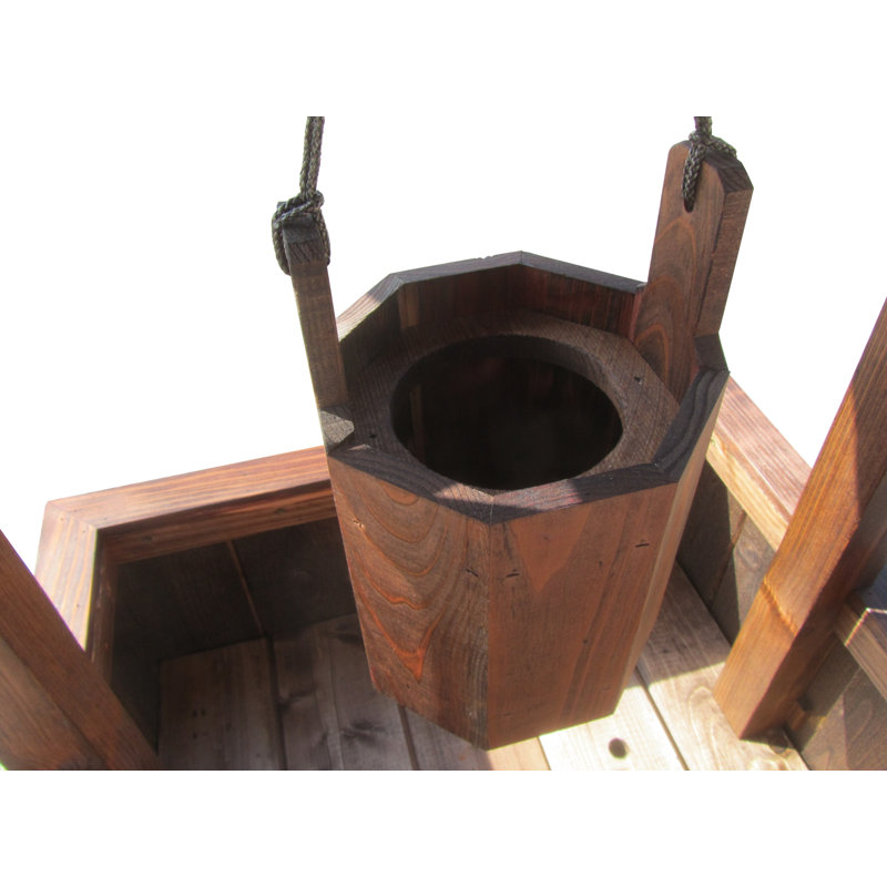 Rustic Country Charm Extra Large Wood Outdoor Planter, 27" Weather-Resistant