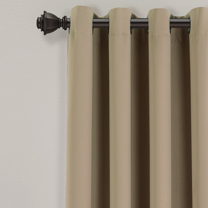 Mocha Greige Insulated Blackout Grommet Curtain Panels, 52" x 84"