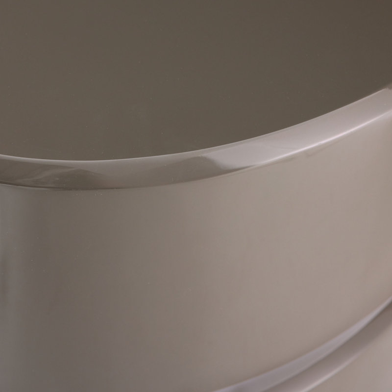 Mod Oval Trout Lacquer Accent Table with Recessed Sections
