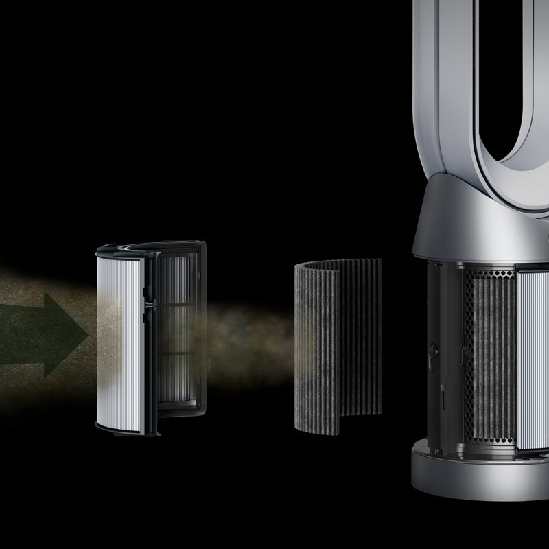 Silver and White HEPA Air Purifier with Smart Features