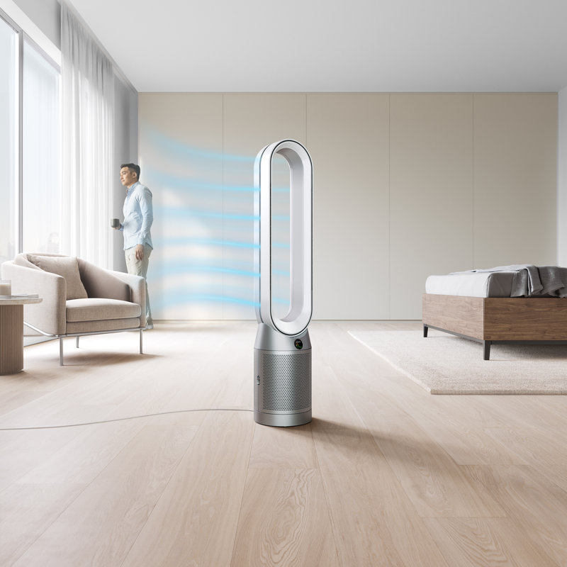Silver and White HEPA Air Purifier with Smart Features