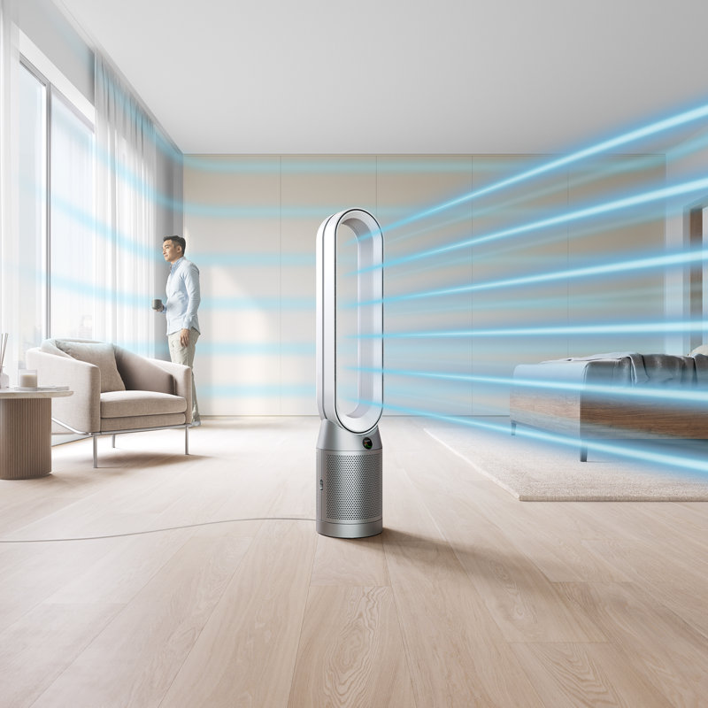 Silver and White HEPA Air Purifier with Smart Features