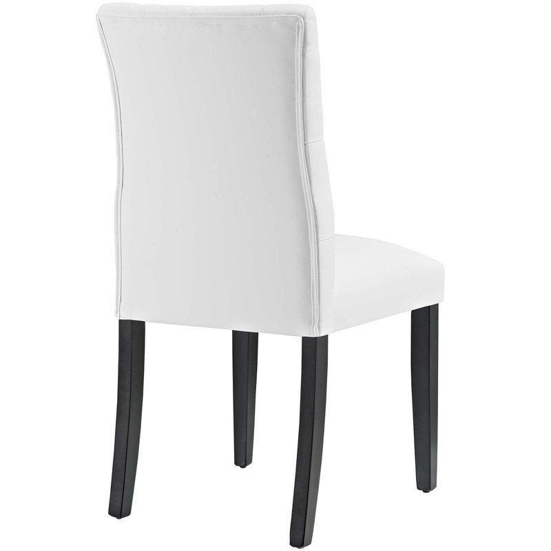 White Faux Leather Tufted Parsons Dining Chair