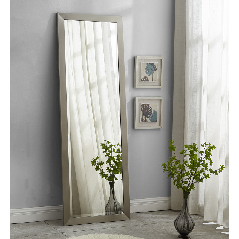 Elegance Full-Length Rectangular Silver-Gold Floor Mirror