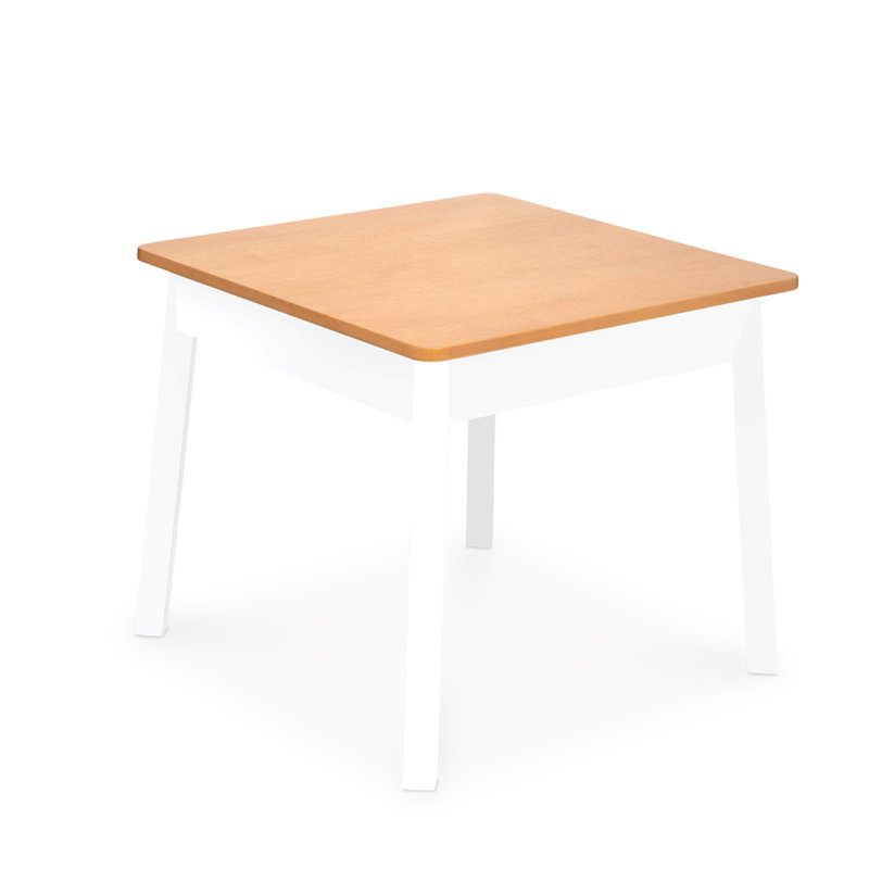 Charming Dual-Tone Kids Wooden Play Table - Natural/White